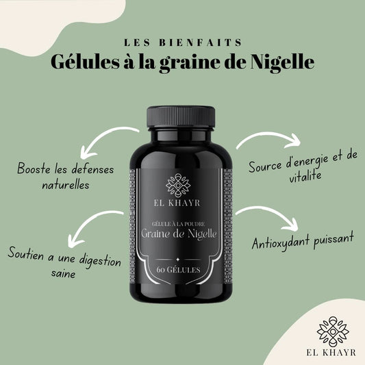 60 Gélules de graine de nigelle d’Éthiopie